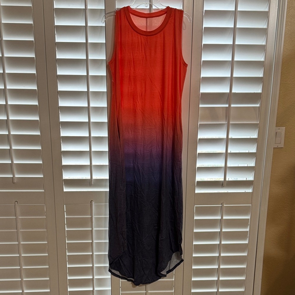 Medium, Orange and Purple Ombre Maxi SunDress